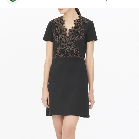 Sandro Margo Black Jersey Applique Detail Mini Dress 1 (small) - Picture 1 of 16